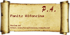 Panitz Alfonzina névjegykártya
